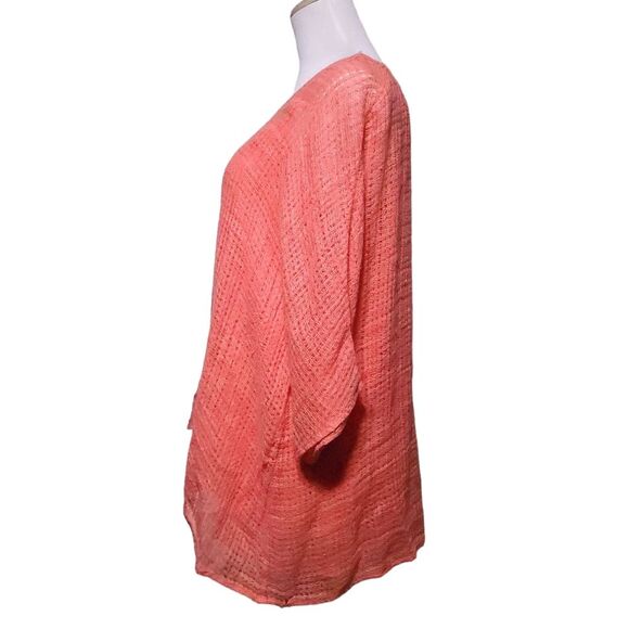 Soft Surroundings Linen Top Tunic Women 1X Orange 2 Piece Cami Fish Net Lay - Picture 2 of 12
